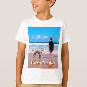 Upload Your Pet Photo T-Shirt Gift Add Custom Text