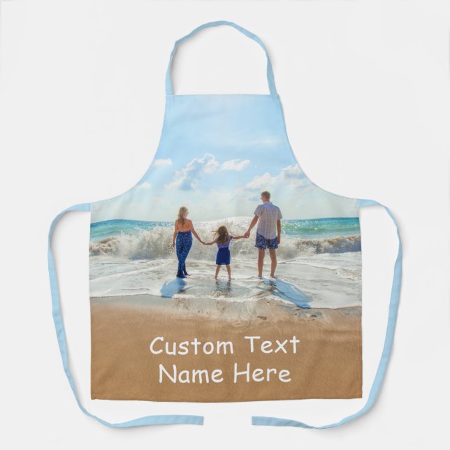 Upload Your Photo Apron Gift Add Custom Text (Front)