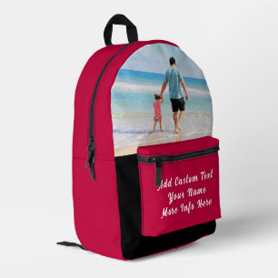 Upload Your Photo Backpack Gift Personalized Text