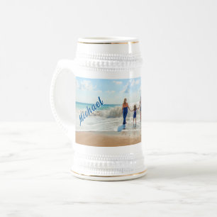 Upload Your Photo Beer Stein Add Custom Name