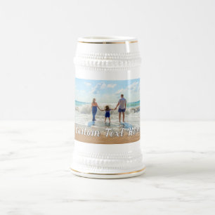 Upload Your Photo Beer Stein Add Text Name