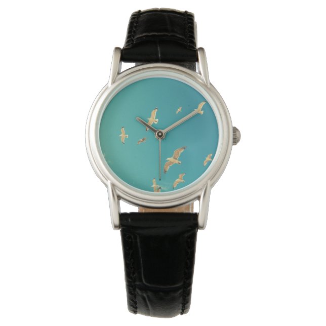 Upload your photo, birds in the sky, ladies watch (Front)