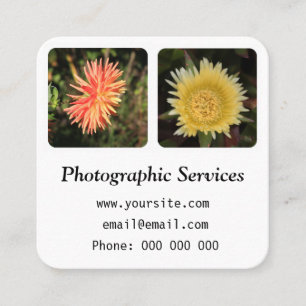 upload your photo business square business card