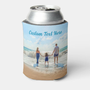 Upload Your Photo Can Cooler Gift Add Text Name