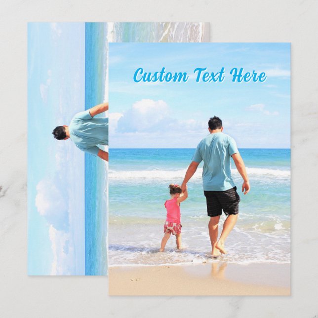 Upload Your Photo Card Personalized Custom Text (Front/Back)
