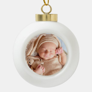 Upload your photo ceramic ball christmas ornament