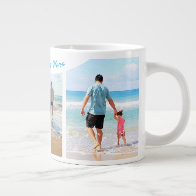 Upload Your Photo Collage Coffee Mug Gift Add Text (Right)