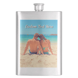 Upload Your Photo Flask Gift Add Text Name