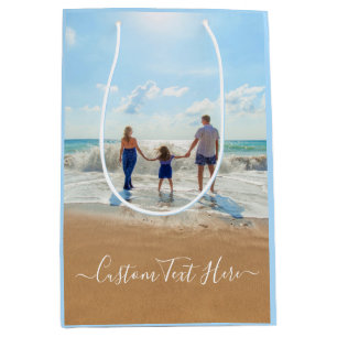 Upload Your Photo Gift Bag Personalized Text Name