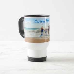 Upload Your Photo Gift Personalized Custom Text Travel Mug