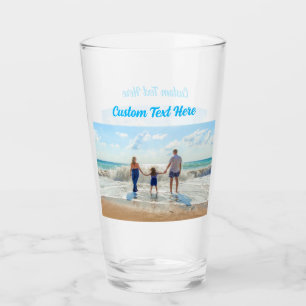 Upload Your Photo Glass Gift Personalized Text