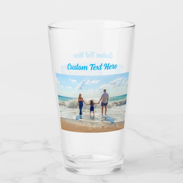 Upload Your Photo Glass Gift Personalized Text (Front)