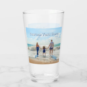 Upload Your Photo Glass Gift with Custom Text