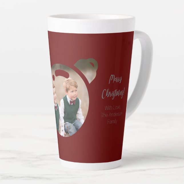Upload your Photo in a Christmas Bauble Latte Mug (Right Angle)
