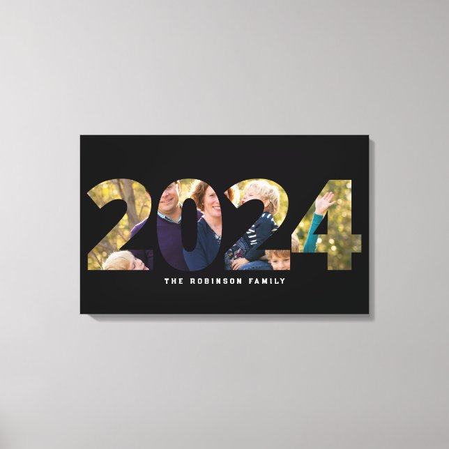 Upload Your Photo in New Year Number 2024 Canvas Print (Front)