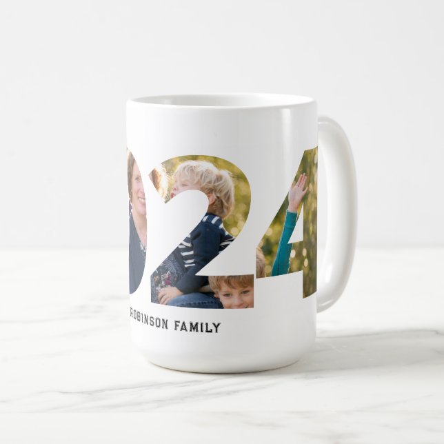Upload Your Photo in New Year Number 2024 Coffee Mug (Front Right)