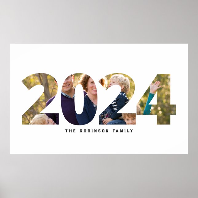 Upload Your Photo in New Year Number 2024 Poster (Front)