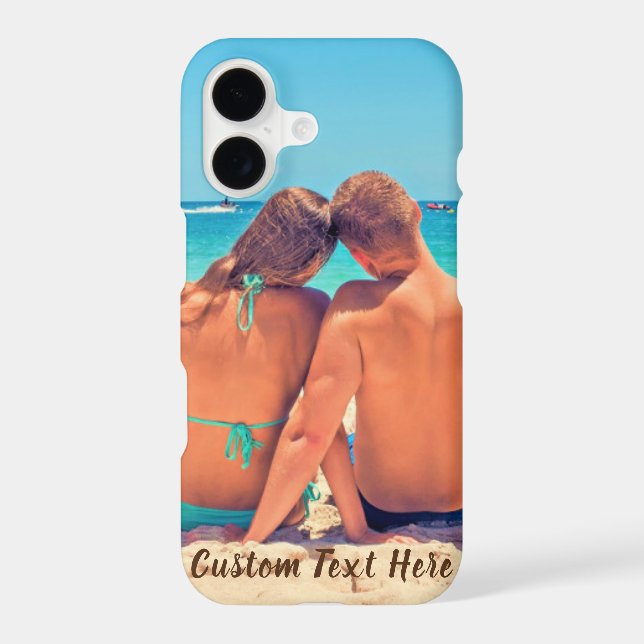 Upload Your Photo iPhone Case Personalized Text (Back)