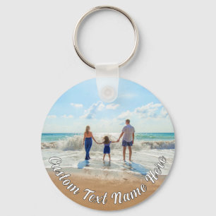 Upload Your Photo Keychain Gift Add Text Name
