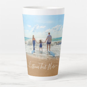 Upload Your Photo Latte Mug Add Text Name
