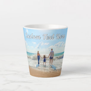Upload Your Photo Latte Mug Gift Add Text Name