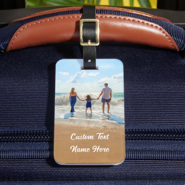 Upload Your Photo Luggage Tag Personalized Text (Front Insitu 2)