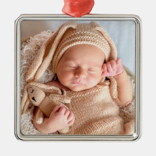 Upload your photo metal ornament (Front)