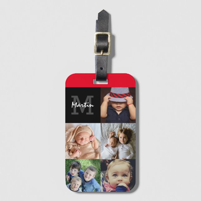 Upload your photo monogrammed luggage tag (Front Vertical)