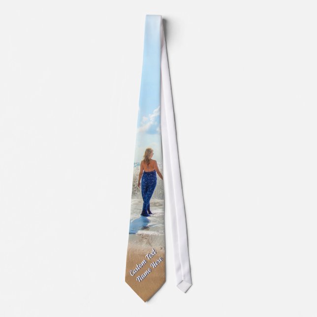 Upload Your Photo Neck Tie Gift Personalized Text (Front)