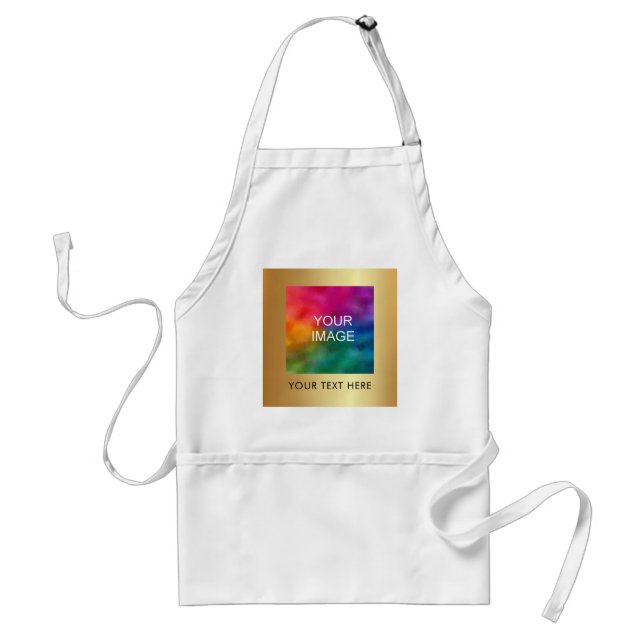 Upload Your Photo or Logo Add Text Name Gold Standard Apron (Front)