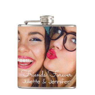 Upload your photo | personalize with names, dates hip flask