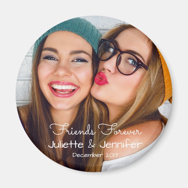 Upload your photo | personalize with names, dates magnet (Front)