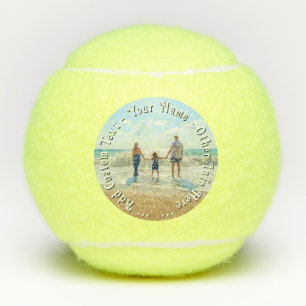 Upload Your Photo Tennis Balls Personalized Text
