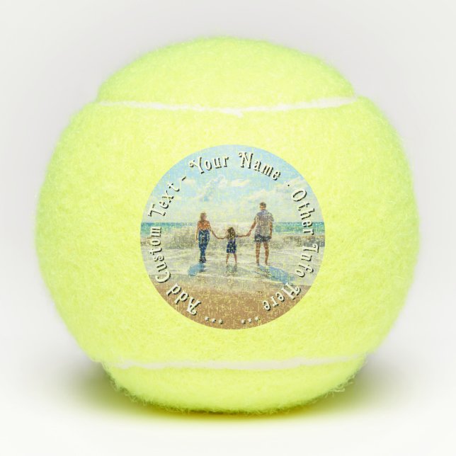 Upload Your Photo Tennis Balls Personalized Text (Front)