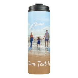 Upload Your Photo Thermal Tumbler Personalize Text