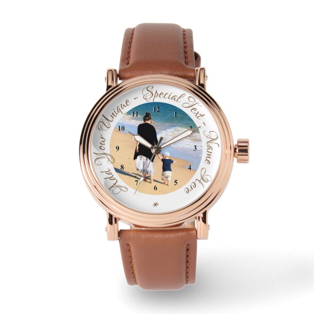 Upload Your Photo Watch Gift Add Personalized Text (Front)
