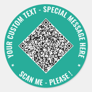 Upload Your QR Code Custom Text Stickers Example
