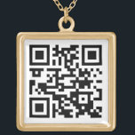 Upload Your QR Code Cute Unique Black and White Gold Plated Necklace<br><div class="desc">Share any website with a cute custom scannable QR code gold plated necklace. To create your own unique necklace, simply upload your QR code image to the template. As an option, you can also upload a photo or business logo. Surprise friends with a funny online message, give people a simple...</div>