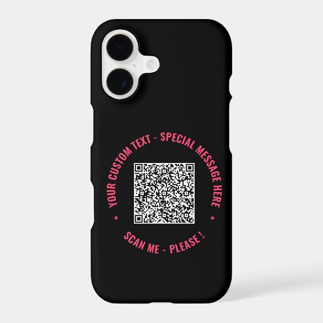 Upload Your QR Code iPhone Case Custom Text Colour (Back)