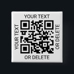 Upload Your QR Code Simple Website or Payment App 2 Inch Square Button<br><div class="desc">Share any website or payment app with a custom scannable QR code square button. All wording on this template is simple to personalize or delete, and the image can be replaced with your QR code, logo or photo. The colours and font styles also are also easy to change using the...</div>
