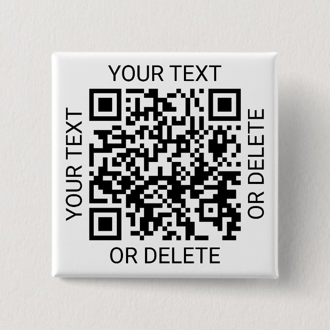 Upload Your QR Code Simple Website or Payment App 2 Inch Square Button (Front)