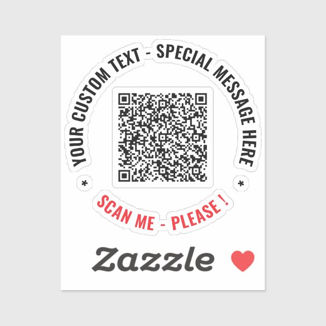 Upload Your QR Code Sticker Add Custom Text (Sheet)