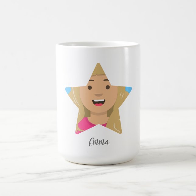 Upload your Superstar, Star Shape Coffee Mug (Center)