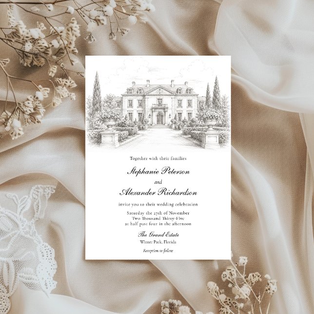 Upload Your Wedding Venue Illustration Wedding  Invitation (Creator Uploaded)