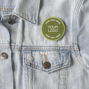Uploaded Logo or Design & Editable Text Any Colour 2 Inch Round Button