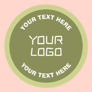 Uploaded Logo or Design & Editable Text Any Colour Classic Round Sticker