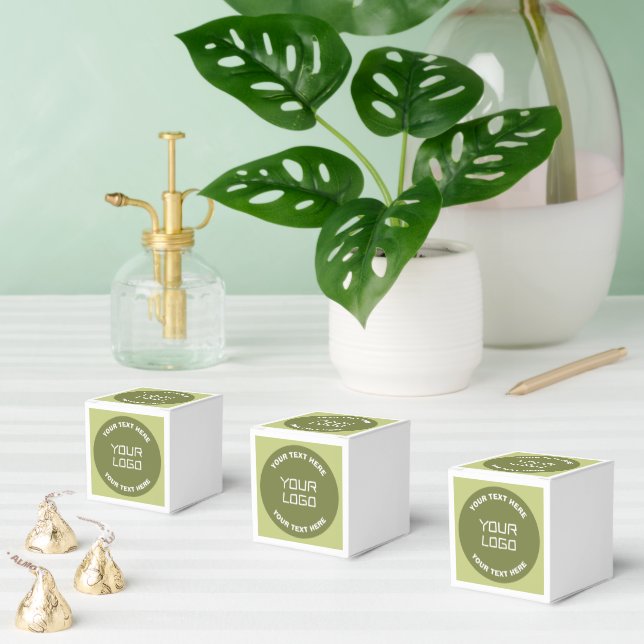 Uploaded Logo or Design & Editable Text Any Colour Favor Box (Multiple)