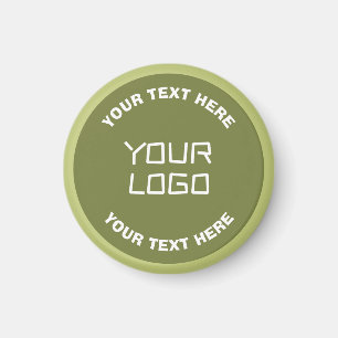 Uploaded Logo or Design & Editable Text Any Colour Magnet