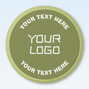 Uploaded Logo or Design & Editable Text Any Colour Magnet
