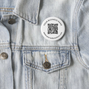 Uploaded QR code Template with Editable Text 2 Inch Round Button